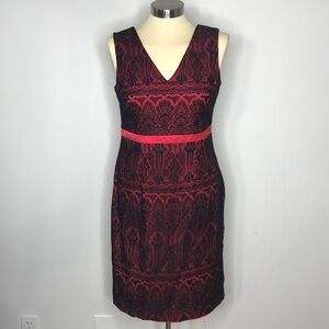 Merona Red and Black Lace Sheath Dress